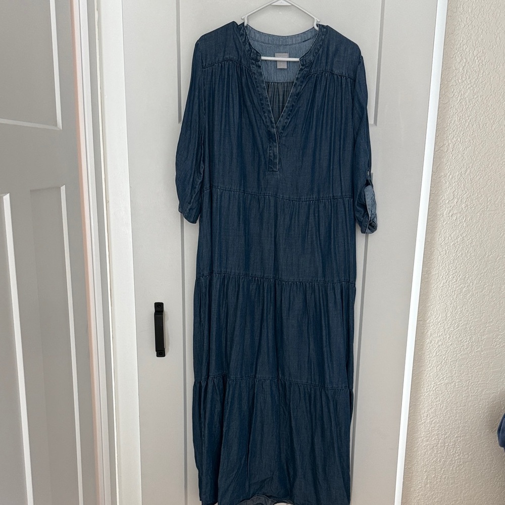 Chico's Blue Long Sleeve Dress